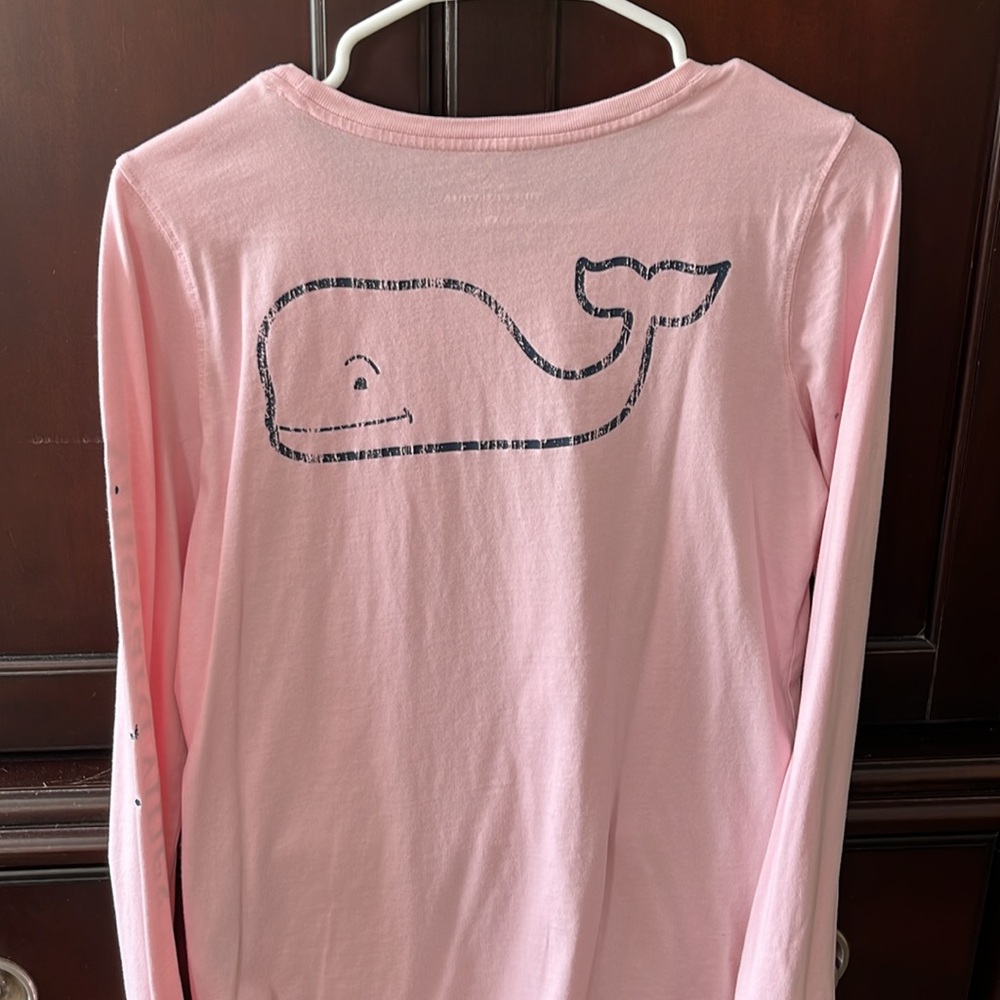 women's pink vineyard vines long sleeve tee